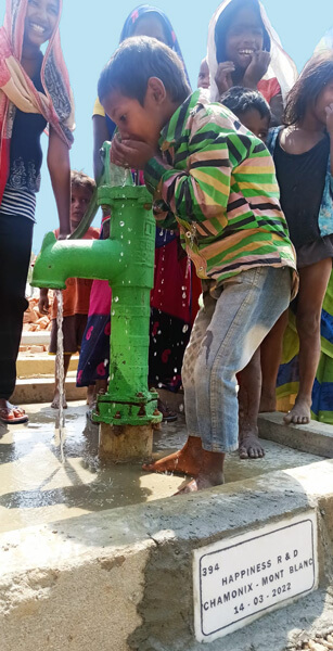 Mécénat Happiness R&D - Pompe à eau en Inde